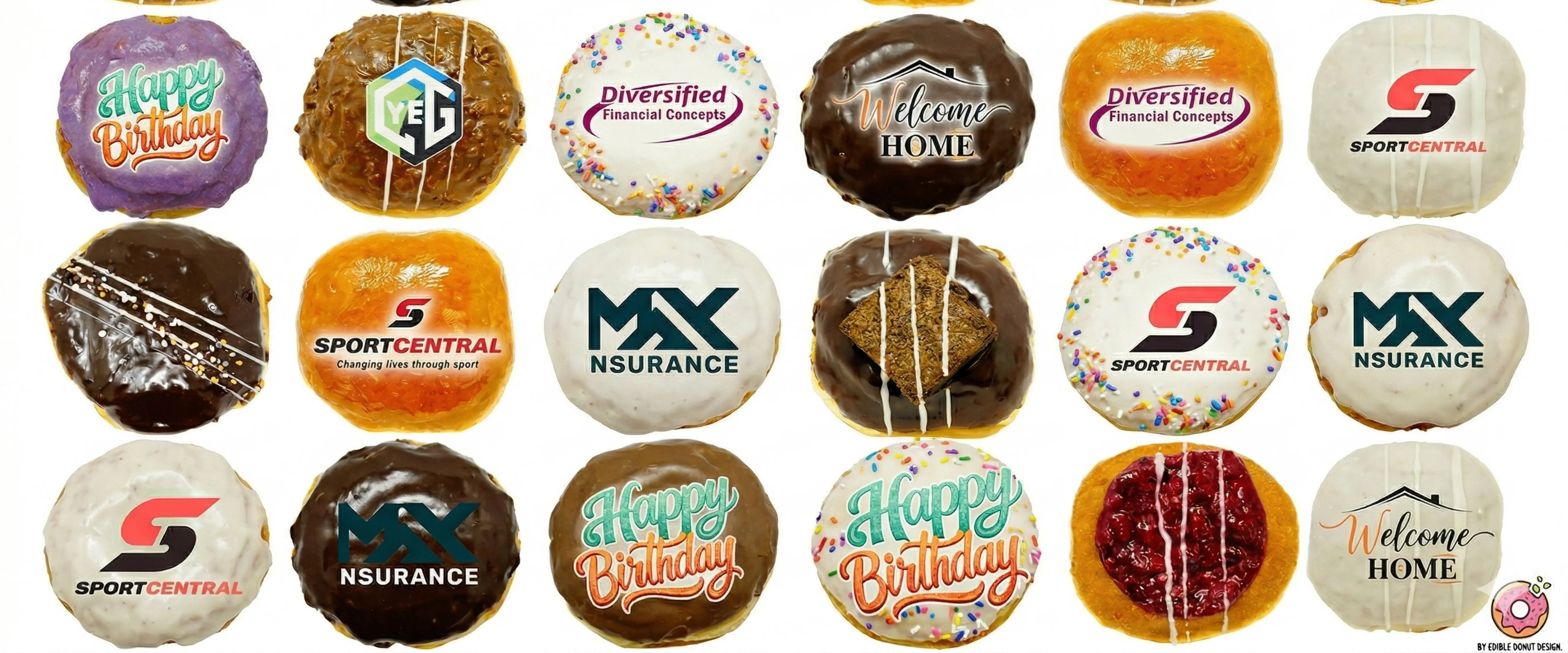 Custom logo donuts for corporate branding